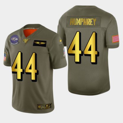 Baltimore Baltimore Ravens #44 Marlon Humphrey Men's Nike Olive Gold 2019 Salute to Service Limited NFL 100 Jersey
