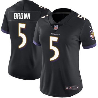 Nike Baltimore Ravens #5 Marquise Brown Black Alternate Women's Stitched NFL Vapor Untouchable Limited Jersey