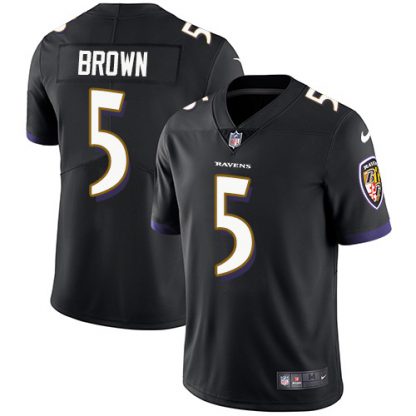 Nike Baltimore Ravens #5 Marquise Brown Black Alternate Men's Stitched NFL Vapor Untouchable Limited Jersey