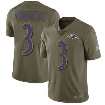 Nike Baltimore Ravens #3 Odell Beckham Jr. Olive Youth Stitched NFL Limited 2017 Salute To Service Jersey