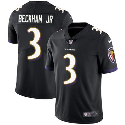 Nike Baltimore Ravens #3 Odell Beckham Jr. Black Alternate Men's Stitched NFL Vapor Untouchable Limited Jersey