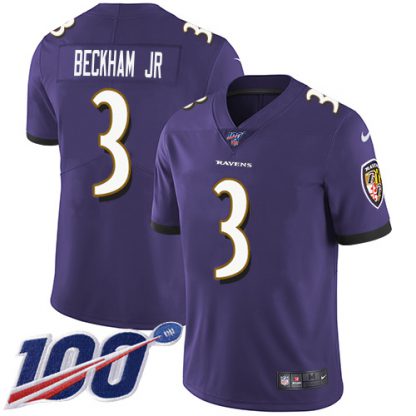 Nike Baltimore Ravens #3 Odell Beckham Jr. Purple Team Color Men's Stitched NFL 100th Season Vapor Untouchable Limited Jersey