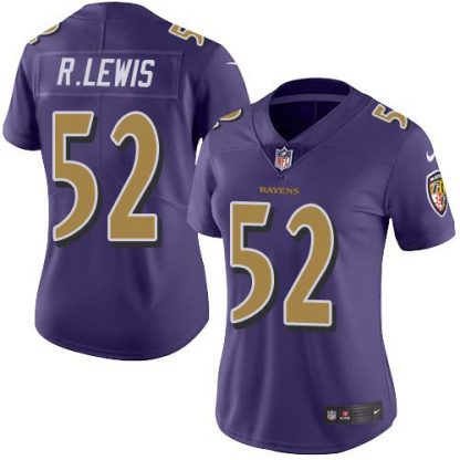 Nike Baltimore Ravens #52 Ray Lewis Purple Women's Stitched NFL Limited Rush Jersey