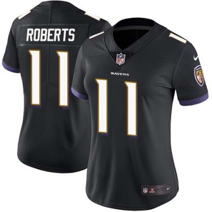 Nike Baltimore Ravens #11 Seth Roberts Black Alternate Women's Stitched NFL Vapor Untouchable Limited Jersey