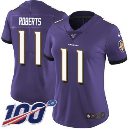 Nike Baltimore Ravens #11 Seth Roberts Purple Team Color Women's Stitched NFL 100th Season Vapor Untouchable Limited Jersey
