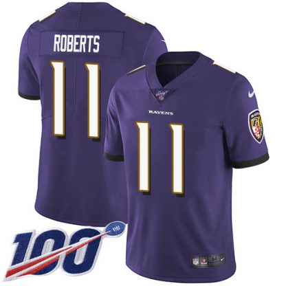 Nike Baltimore Ravens #11 Seth Roberts Purple Team Color Youth Stitched NFL 100th Season Vapor Untouchable Limited Jersey