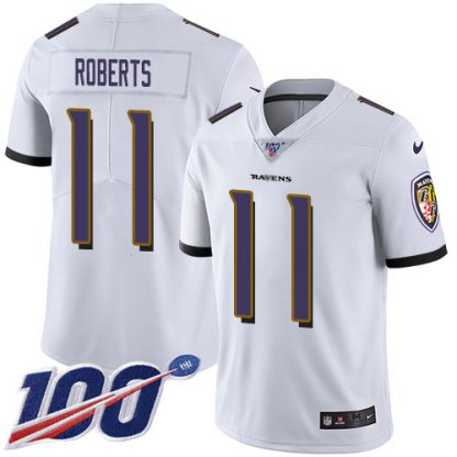 Nike Baltimore Ravens #11 Seth Roberts White Youth Stitched NFL 100th Season Vapor Untouchable Limited Jersey