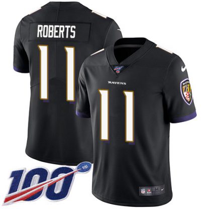Nike Baltimore Ravens #11 Seth Roberts Black Alternate Men's Stitched NFL 100th Season Vapor Untouchable Limited Jersey