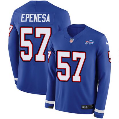 Nike Buffalo Bills #57 A.J. Epenesas Royal Blue Team Color Youth Stitched NFL Limited Therma Long Sleeve Jersey