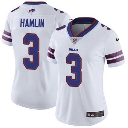 Nike Buffalo Bills #3 Damar Hamlin White Women's Stitched NFL Vapor Untouchable Limited Jersey