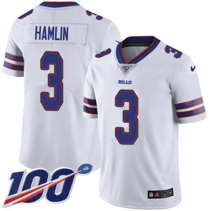 Nike Buffalo Bills #3 Damar Hamlin White Men's Stitched NFL 100th Season Vapor Limited Jersey
