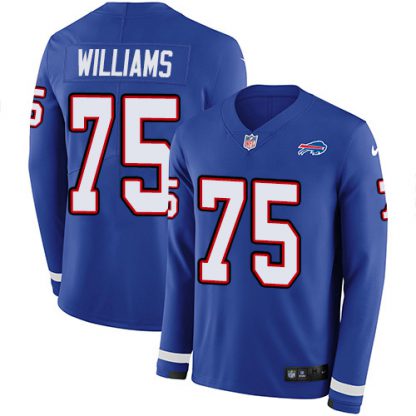 Nike Buffalo Bills #75 Daryl Williams Royal Blue Team Color Youth Stitched NFL Limited Therma Long Sleeve Jersey