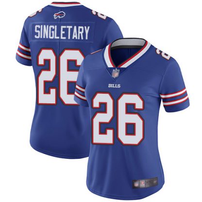 Nike Buffalo Bills #26 Devin Singletary Royal Blue Team Color Women's Stitched NFL Vapor Untouchable Limited Jersey