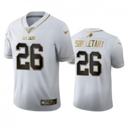 Buffalo Buffalo Bills #26 Devin Singletary White Men's Nike White Golden Edition Vapor Limited NFL 100 Jersey