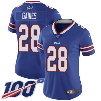 Nike Buffalo Bills #28 E.J. Gaines Royal Blue Team Color Women's Stitched NFL 100th Season Vapor Untouchable Limited Jersey