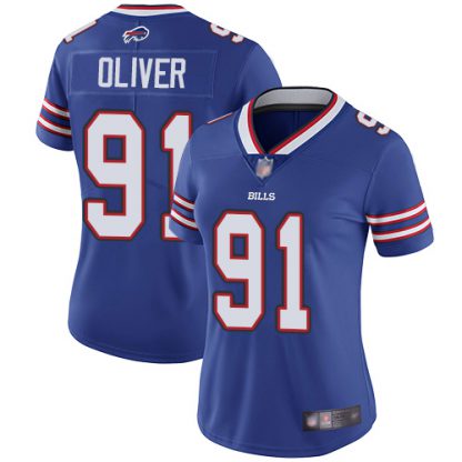 Nike Buffalo Bills #91 Ed Oliver Royal Blue Team Color Women's Stitched NFL Vapor Untouchable Limited Jersey