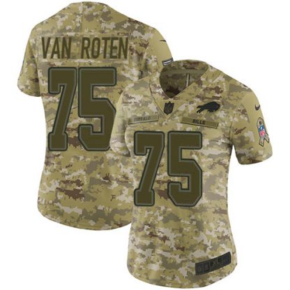 Nike Buffalo Bills #75 Greg Van Roten Camo Women's Stitched NFL Limited 2018 Salute to Service Jersey