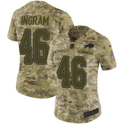 Nike Buffalo Bills #46 Ja'Marcus Ingram Camo Women's Stitched NFL Limited 2018 Salute to Service Jersey