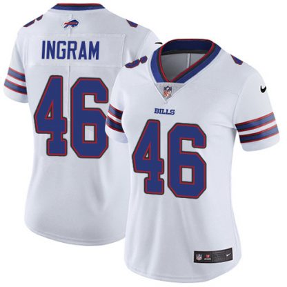Nike Buffalo Bills #46 Ja'Marcus Ingram White Women's Stitched NFL Vapor Untouchable Limited Jersey