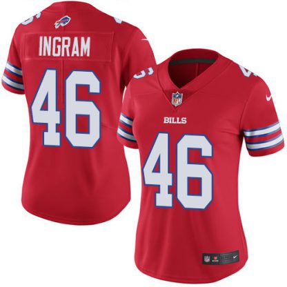 Nike Buffalo Bills #46 Ja'Marcus Ingram Red Women's Stitched NFL Limited Rush Jersey