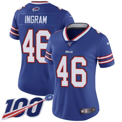 Nike Buffalo Bills #46 Ja'Marcus Ingram Royal Blue Team Color Women's Stitched NFL 100th Season Vapor Untouchable Limited Jersey