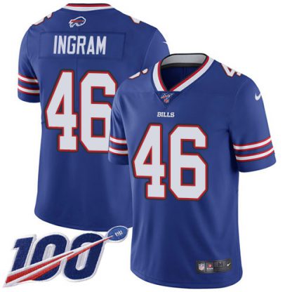 Nike Buffalo Bills #46 Ja'Marcus Ingram Royal Blue Team Color Men's Stitched NFL 100th Season Vapor Limited Jersey