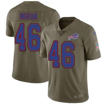 Nike Buffalo Bills #46 Ja'Marcus Ingram Olive Men's Stitched NFL Limited 2017 Salute To Service Jersey