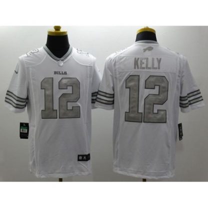 Nike Buffalo Bills #12 Jim Kelly White Men's Stitched NFL Limited Platinum Jersey