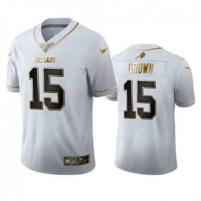 Buffalo Buffalo Bills #15 John Brown Men's Nike White Golden Edition Vapor Limited NFL 100 Jersey