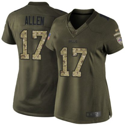 Nike Buffalo Bills #17 Josh Allen Green Women's Stitched NFL Limited 2015 Salute to Service Jersey