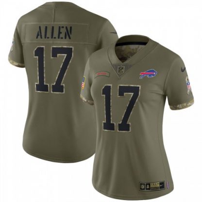 Buffalo Buffalo Bills #17 Josh Allen Nike Women's 2022 Salute To Service Limited Jersey - Olive