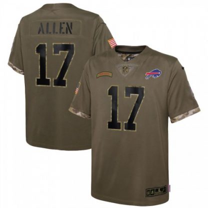 Buffalo Buffalo Bills #17 Josh Allen Nike Youth 2022 Salute To Service Limited Jersey - Olive