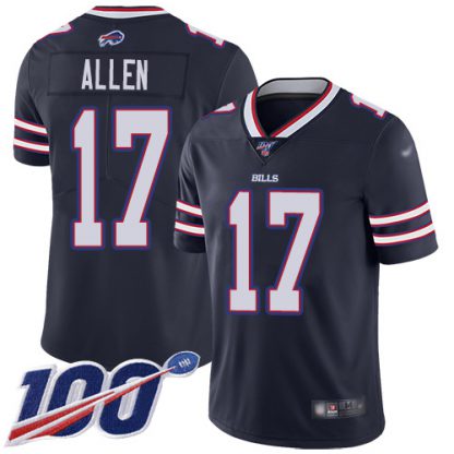 Nike Buffalo Bills #17 Josh Allen Navy Men's Stitched NFL Limited Inverted Legend 100th Season Jersey