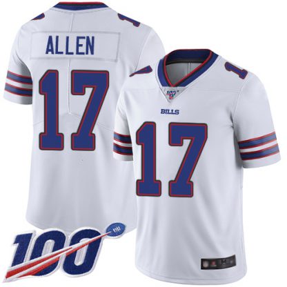Nike Buffalo Bills #17 Josh Allen White Men's Stitched NFL 100th Season Vapor Limited Jersey