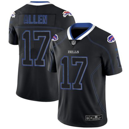 Nike Buffalo Bills #17 Josh Allen Lights Out Black Men's Stitched NFL Limited Rush Jersey