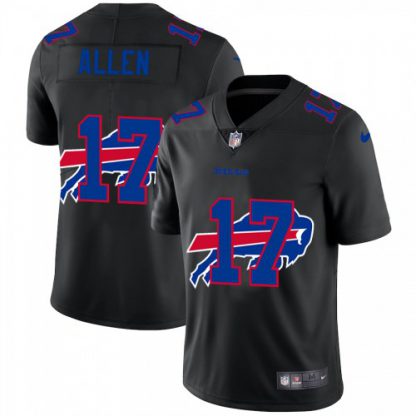 Buffalo Buffalo Bills #17 Josh Allen Men's Nike Team Logo Dual Overlap Limited NFL Jersey Black