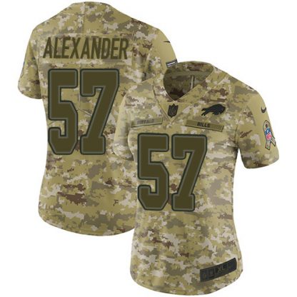 Nike Buffalo Bills #57 Lorenzo Alexander Camo Women's Stitched NFL Limited 2018 Salute to Service Jersey