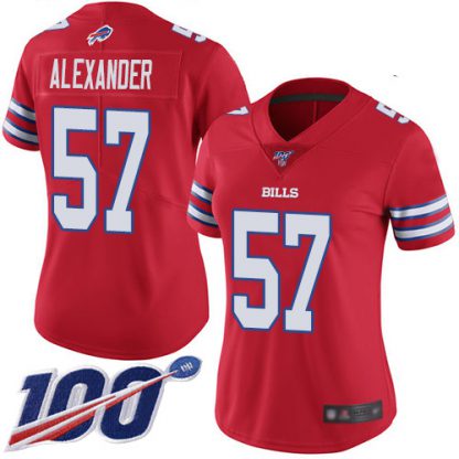 Nike Buffalo Bills #57 Lorenzo Alexander Red Women's Stitched NFL Limited Rush 100th Season Jersey