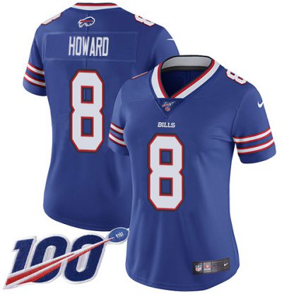 Nike Buffalo Bills #8 O. J. Howard Royal Blue Team Color Women's Stitched NFL 100th Season Vapor Untouchable Limited Jersey