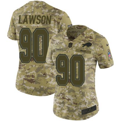 Nike Buffalo Bills #90 Shaq Lawson Camo Women's Stitched NFL Limited 2018 Salute to Service Jersey