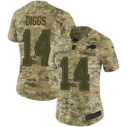 Nike Buffalo Bills #14 Stefon Diggs Camo Women's Stitched NFL Limited 2018 Salute To Service Jersey