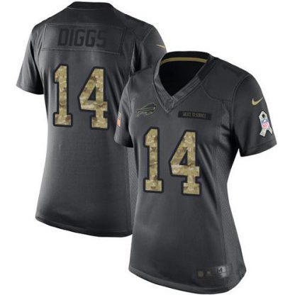 Nike Buffalo Bills #14 Stefon Diggs Black Women's Stitched NFL Limited 2016 Salute to Service Jersey