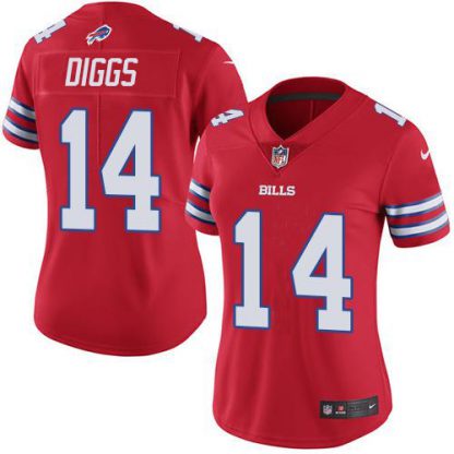 Nike Buffalo Bills #14 Stefon Diggs Red Women's Stitched NFL Limited Rush Jersey