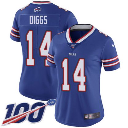 Nike Buffalo Bills #14 Stefon Diggs Royal Blue Team Color Women's Stitched NFL 100th Season Vapor Untouchable Limited Jersey