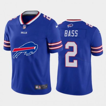 Buffalo Buffalo Bills #2 Tyler Bass Royal Blue Men's Nike Big Team Logo Vapor Limited NFL Jersey