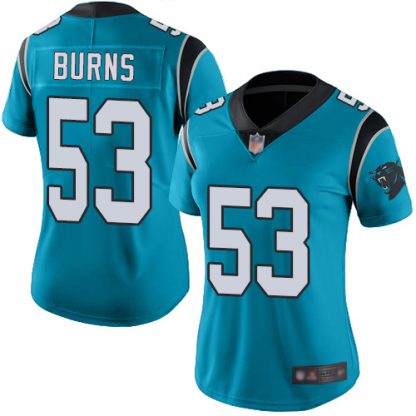 Nike Carolina Panthers #53 Brian Burns Blue Women's Stitched NFL Limited Rush Jersey