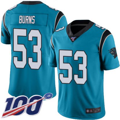 Nike Carolina Panthers #53 Brian Burns Blue Men's Stitched NFL Limited Rush 100th Season Jersey
