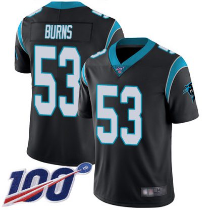 Nike Carolina Panthers #53 Brian Burns Black Team Color Men's Stitched NFL 100th Season Vapor Limited Jersey