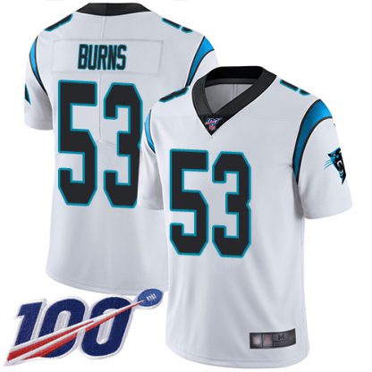 Nike Carolina Panthers #53 Brian Burns White Men's Stitched NFL 100th Season Vapor Limited Jersey