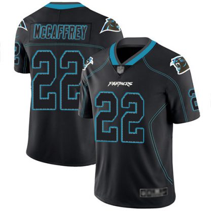 Nike Carolina Panthers #22 Christian McCaffrey Lights Out Black Men's Stitched NFL Limited Rush Jersey